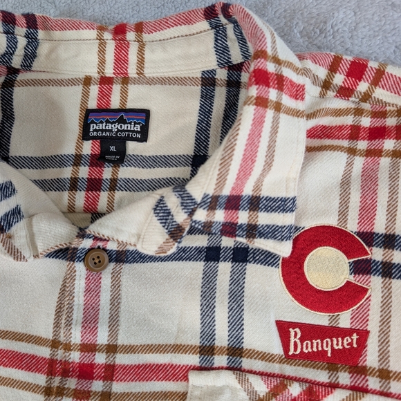 Patagonia Other - Patagonia Mens XL Organic Cotton Flannel Shirt Plaid Coors Banquet Patch 53947